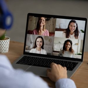 Group of women on a video call for group coaching with Stephanie Grunewald, PhD